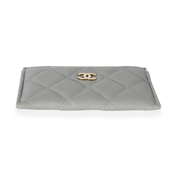 125300 stamp 85ba9a38 c3b0 424b b576 fb60117572ac Chanel CC Caviar Grey Classic Card Holder