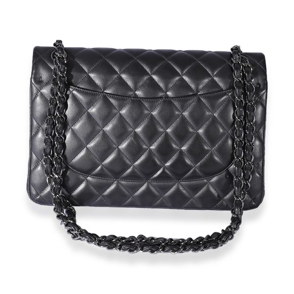 125304 pv 35891d17 39f1 4d43 9b57 33c229314917 Chanel Metallic Gunmetal Quilted Lambskin Jumbo Double Flap Bag