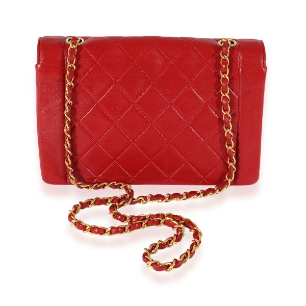 125366 pv df92c01b 6b91 4e2d aab1 961c126113bf Chanel Vintage Red Quilted Lambskin Diana Flap Bag