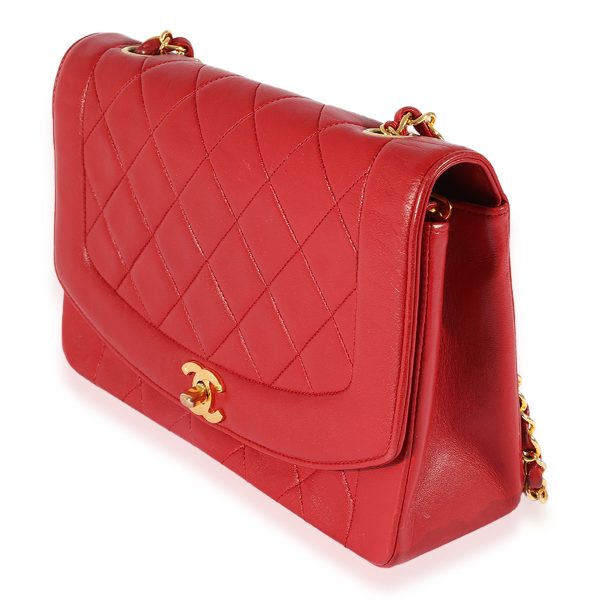 125366 sv d9a846ef d6c8 4e08 99a4 976e8045e8b2 Chanel Vintage Red Quilted Lambskin Diana Flap Bag