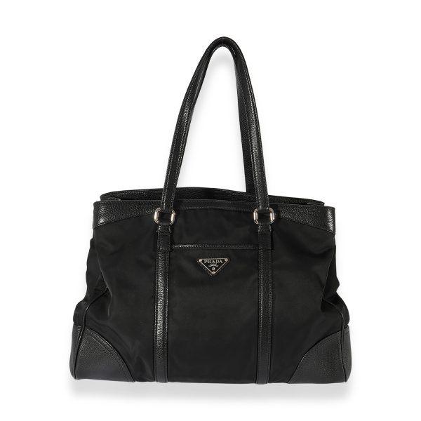 125419 fv Prada Black Nylon Tessuto Tote