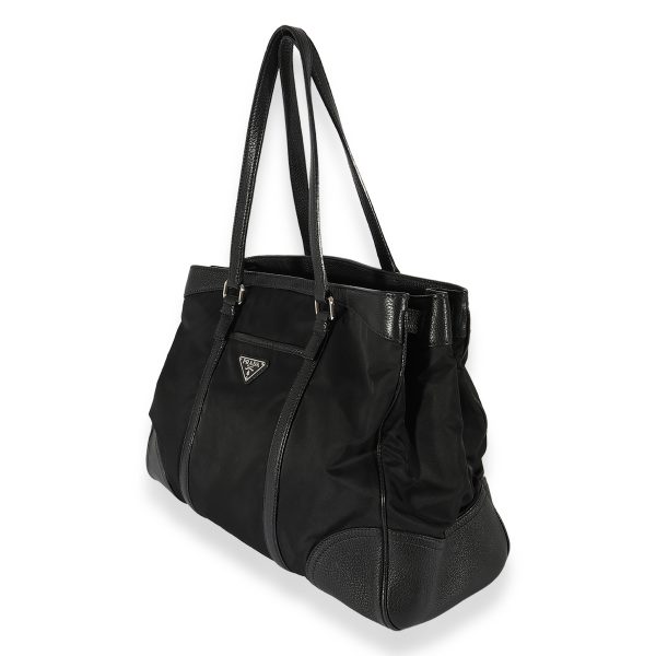 125419 sv Prada Black Nylon Tessuto Tote