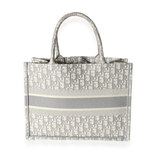 125437 box Christian Dior Grey Oblique Embroidery Medium Book Tote