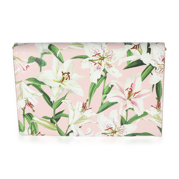 125443 pv Dolce Gabbana Pink Floral Print Coated Canvas Embellished Clutch