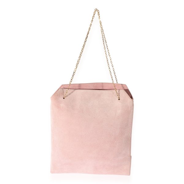 125444 fv The Row Pink Suede Small Lunch Bag