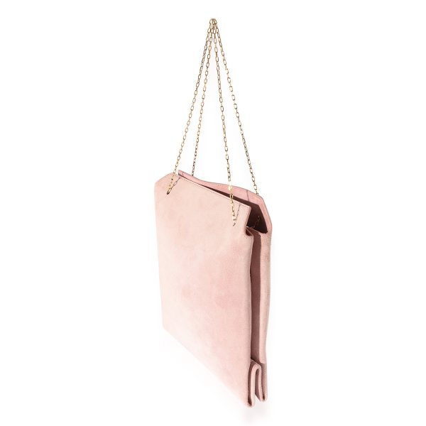 125444 sv The Row Pink Suede Small Lunch Bag