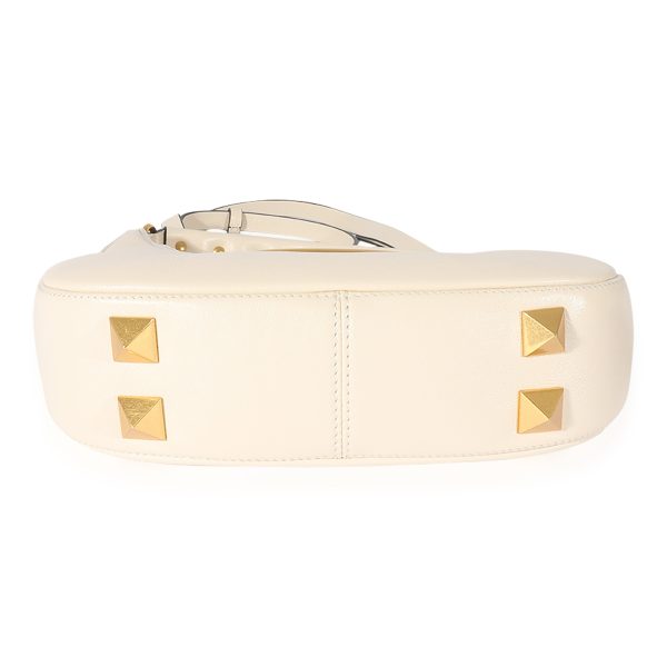 125451 stamp Valentino White Calfskin Stud Sign Hobo