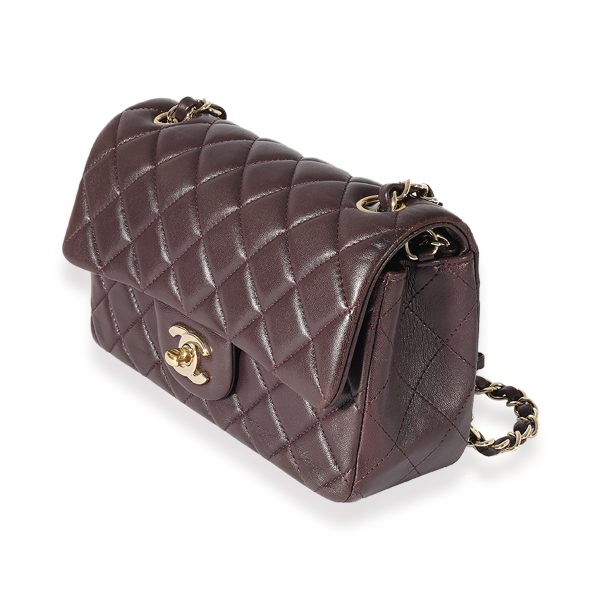 125481 sv Chanel Purple Quilted Lambskin Rectangular Mini Flap Bag