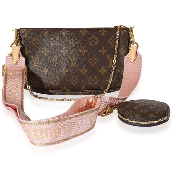 125486 stamp Louis Vuitton Monogram Canvas Rose Clair Multi Pochette Accessoires