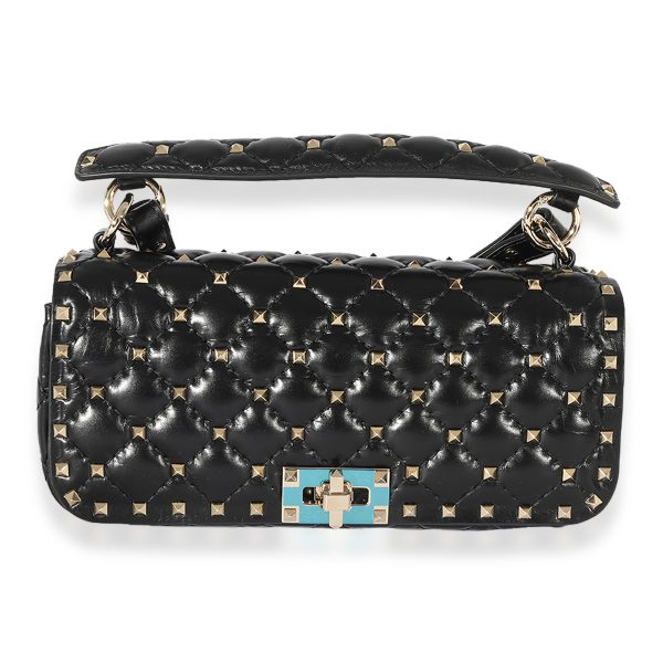 125489 fv 43f5f1ec b7c4 4e21 8fb6 90845e81be28 Valentino Black Leather Rockstud Spike Crossbody Bag