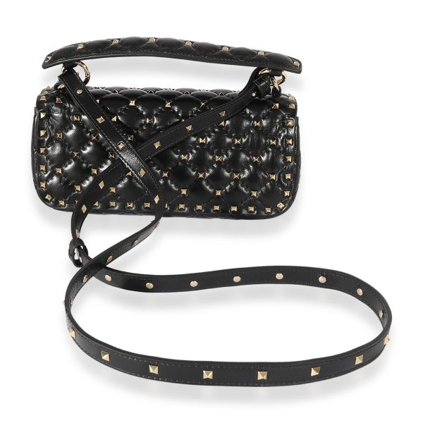 125489 stamp 89009524 4123 4b23 b80a fb8db9e35b35 Valentino Black Leather Rockstud Spike Crossbody Bag