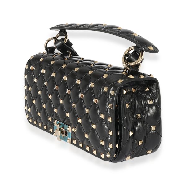 125489 sv 1522a10c 6809 490d a38c 745778394bd8 Valentino Black Leather Rockstud Spike Crossbody Bag