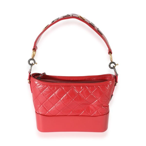 125497 pv Chanel Red Aged Calfskin Medium Gabrielle Novelty Hobo