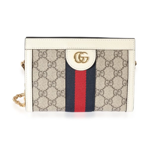 125501 fv Gucci Ivory Leather GG Supreme Ophidia Mini Shoulder Bag