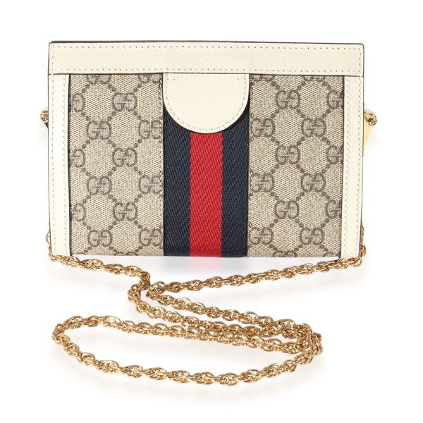 125501 pv Gucci Ivory Leather GG Supreme Ophidia Mini Shoulder Bag