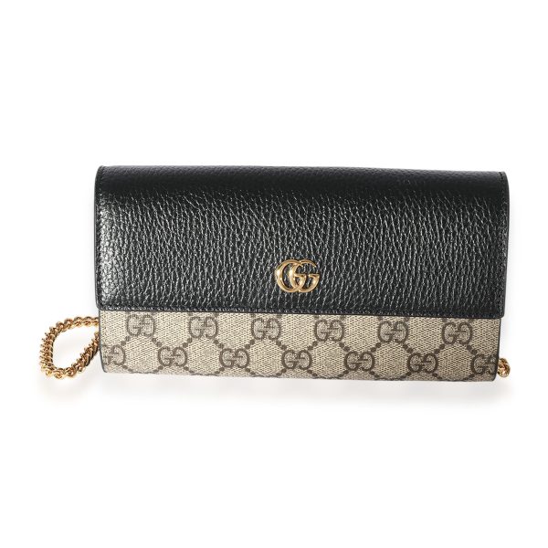 125563 fv 681e5d1b b4d5 4681 91db a7a2a8f28724 Gucci GG Supreme Black Leather GG Marmont Chain Wallet