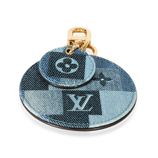 125601 clasp 16773cea a787 4dbf ab72 de49c7d53237 Louis Vuitton Blue Denim Monogram Patchwork Bag Charm