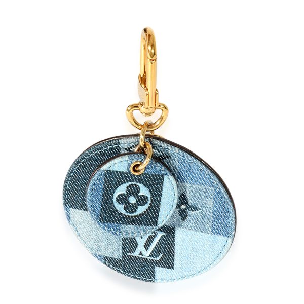 125601 sv a607a8ba 8c80 403c bcfc 1148b35b07f9 Louis Vuitton Blue Denim Monogram Patchwork Bag Charm