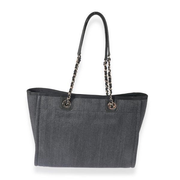 125678 pv Chanel Navy Raffia Small Deauville Tote