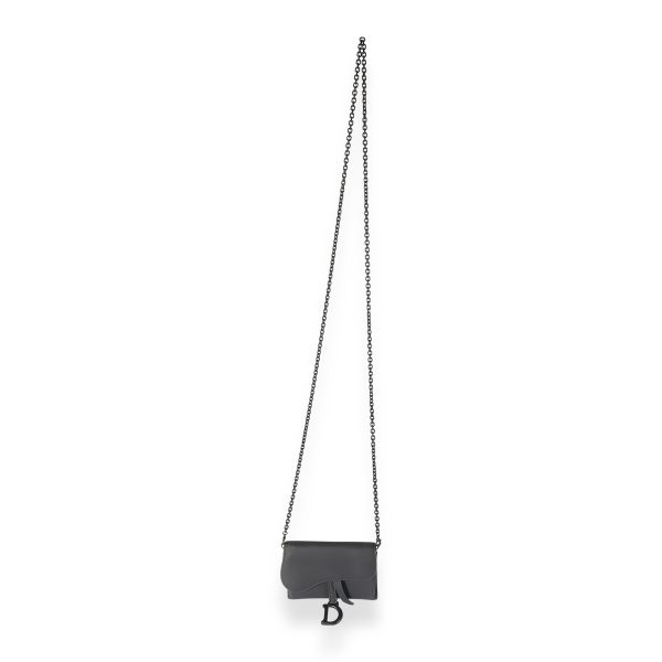 125701 ad1 Dior Black Ultra Matte Calfskin Saddle Belt Pouch