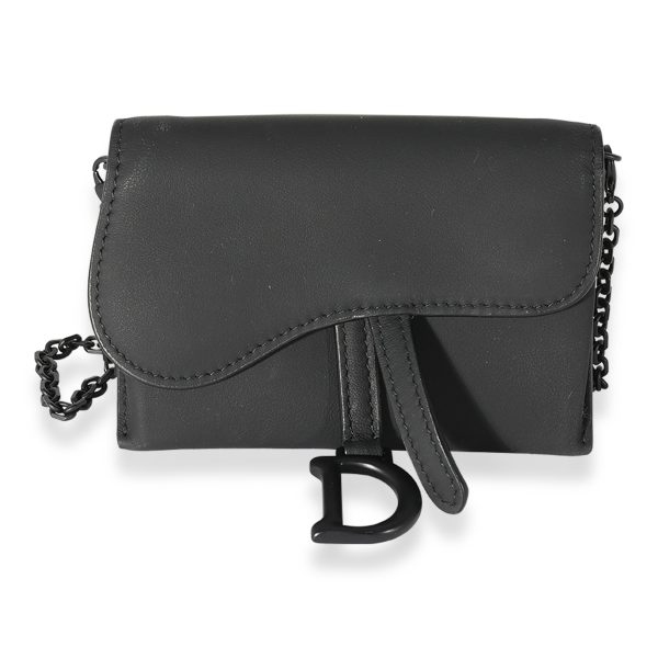 125701 fv Dior Black Ultra Matte Calfskin Saddle Belt Pouch