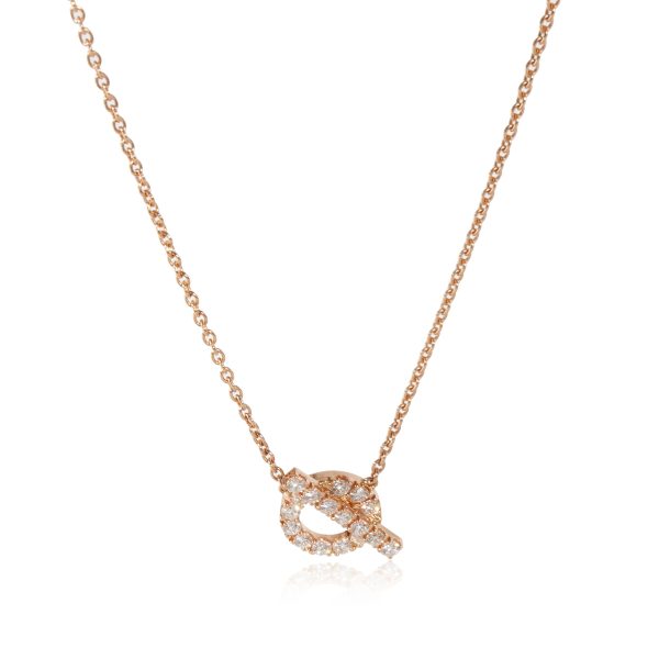 125745 fv Hermès Finesse Pendant with Diamonds in 18k Rose Gold 046 CTW