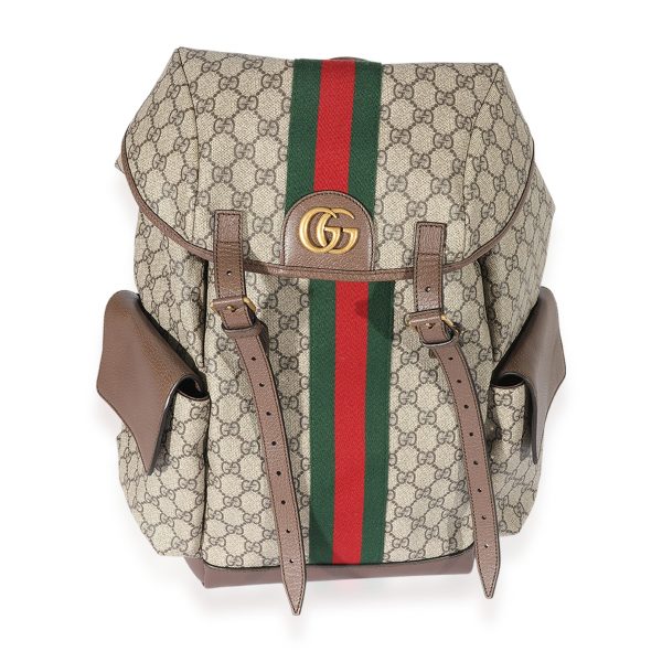 125759 fv Gucci GG Supreme Web Medium Backpack