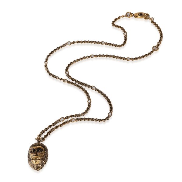 125791 pv Gucci Gold Tone Monkey Head Pendant on Chain