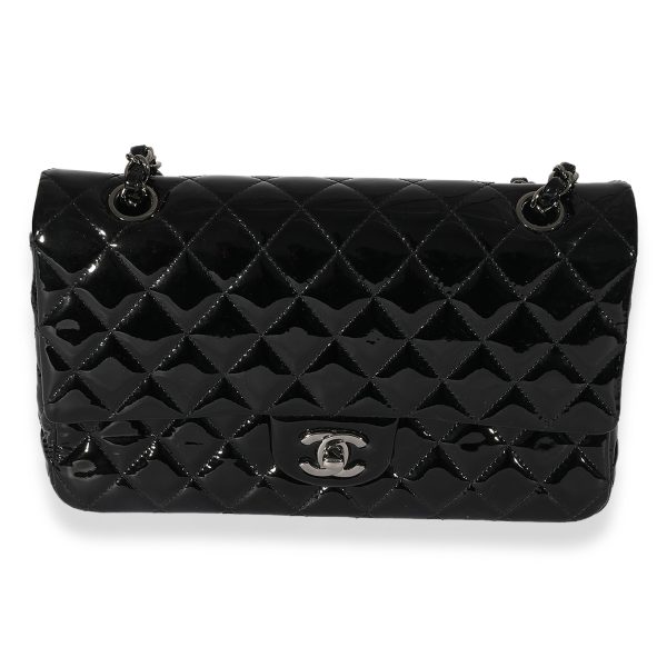 125838 fv 4c978660 351a 47aa 9268 d9c61a739962 Chanel Black Quilted Patent Leather Medium Classic Double Flap Bag