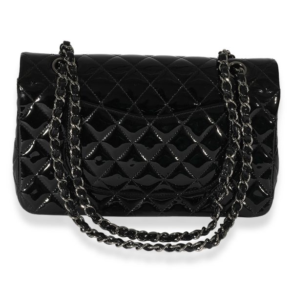 125838 pv 9e36104b e51d 4b2e a197 7724d5323255 Chanel Black Quilted Patent Leather Medium Classic Double Flap Bag