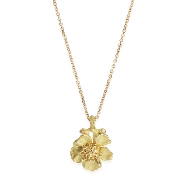 125873 fv Tiffany Co Dogwood Pendant in 18k Yellow Gold