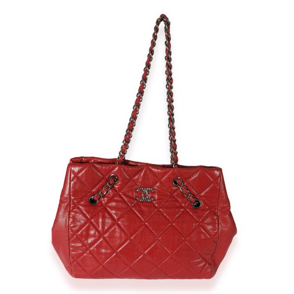 125905 fv f0a11fb9 890f 4698 abe8 ceb80b7e3d24 Chanel Red Quilted Caviar Brilliant Cells Tote