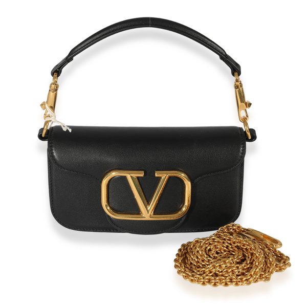 125923 stamp Valentino Black Calfskin Small Loco Bag