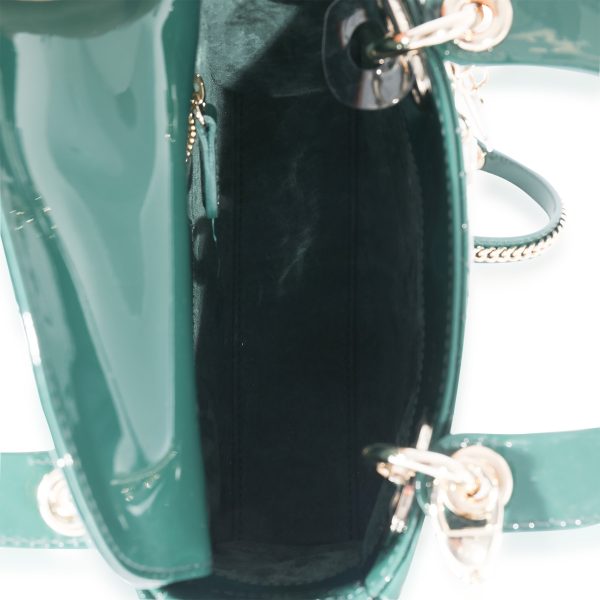 126269 bv Dior Green Patent Leather Mini Lady Dior