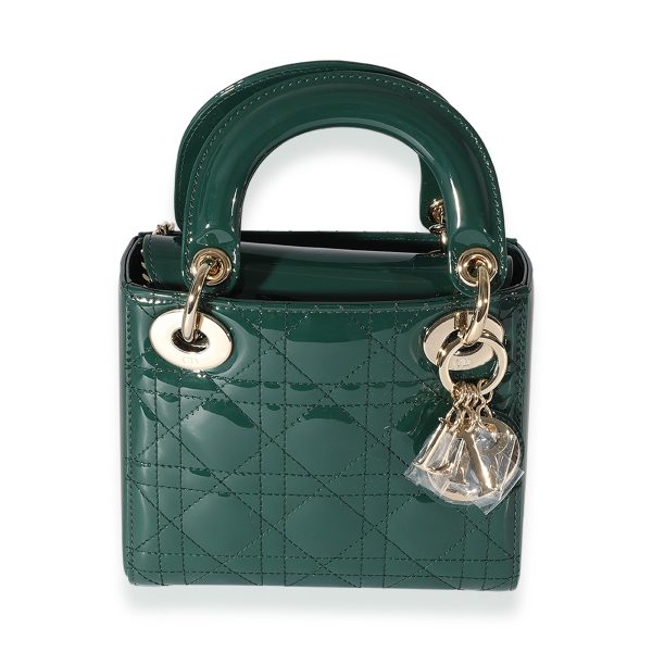 126269 fv Dior Green Patent Leather Mini Lady Dior