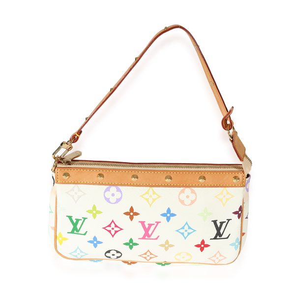 126292 fv Louis Vuitton White Monogram Multicolore Pochette