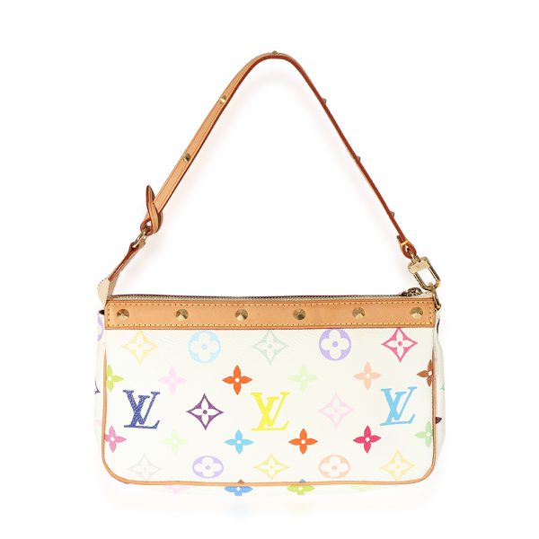 126292 pv Louis Vuitton White Monogram Multicolore Pochette