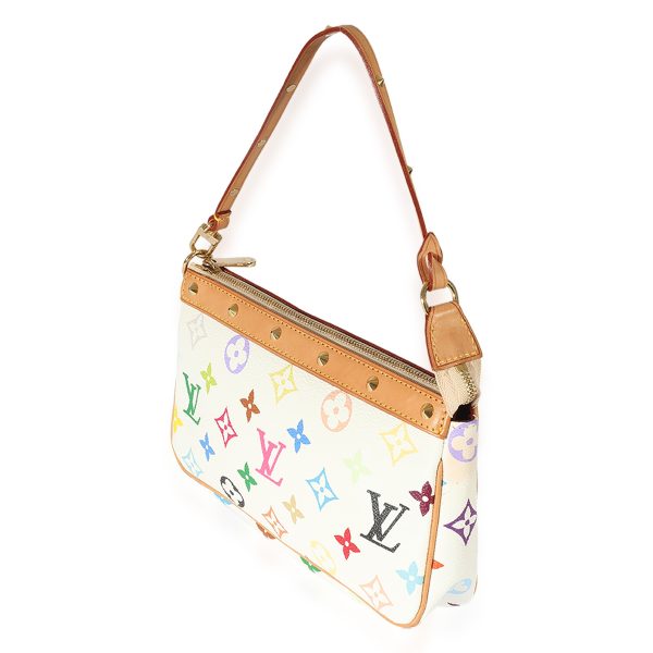 126292 sv Louis Vuitton White Monogram Multicolore Pochette