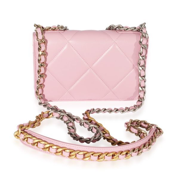 126325 pv Chanel Pink Lambskin 19 Wallet On Chain