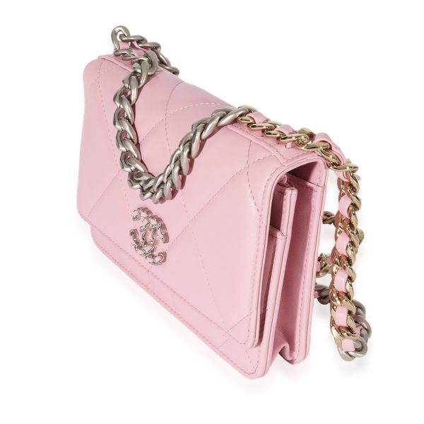 126325 sv Chanel Pink Lambskin 19 Wallet On Chain