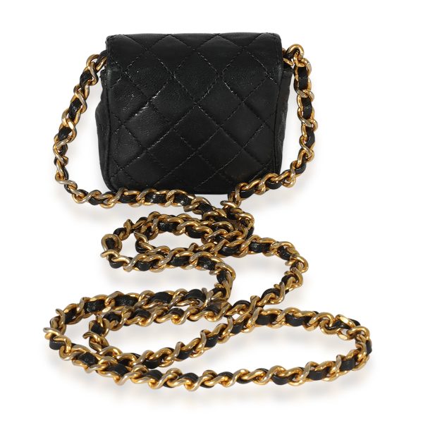 126352 pv 19cd3043 6916 45d5 9020 8c333236a9c8 Chanel Vintage Black Quilted Lambskin Micro Flap Bag