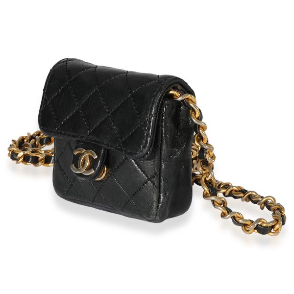 126352 sv c86a9017 2a3d 4456 b4a2 109a84f486ad Chanel Vintage Black Quilted Lambskin Micro Flap Bag