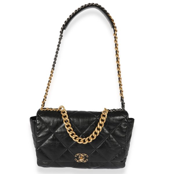 126354 bv 5c76a681 b754 4ee1 888f b87f90ba56fd Chanel Black Quilted Lambskin Maxi Chanel 19 Bag