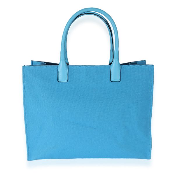 126356 pv Versace La Medusa Blue Canvas Logo Tote