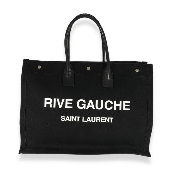 126363 fv fb6524e5 b3cf 4018 b09d b7173ae3b4fd Saint Laurent Black Canvas Large Rive Gauche Tote