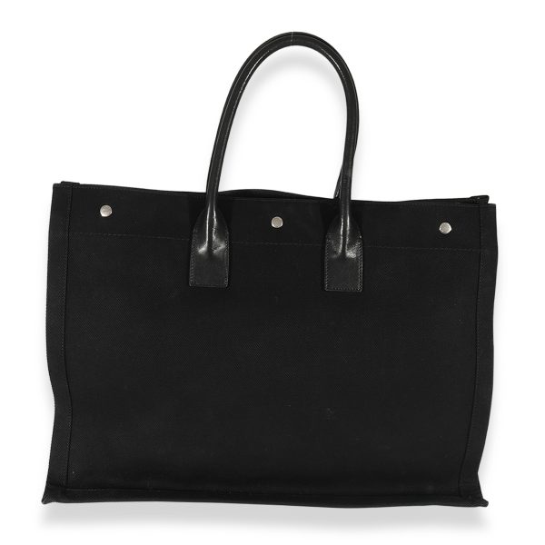 126363 pv 99495316 6fc2 4236 a849 38c51030bc57 Saint Laurent Black Canvas Large Rive Gauche Tote