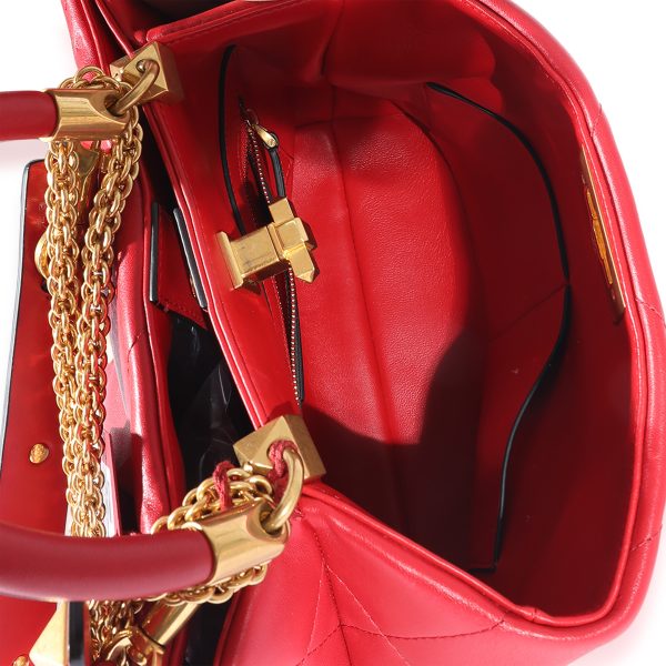 126382 ad1 b9f77f88 cff0 4e82 b0ba da4b19f4948c Valentino Red Leather Roman Stud Top Handle