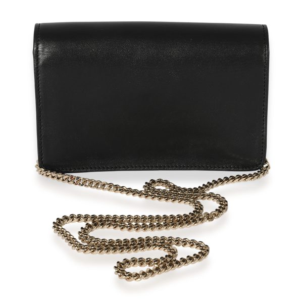 126502 pv Versace Black Leather Medusa Chain Wallet