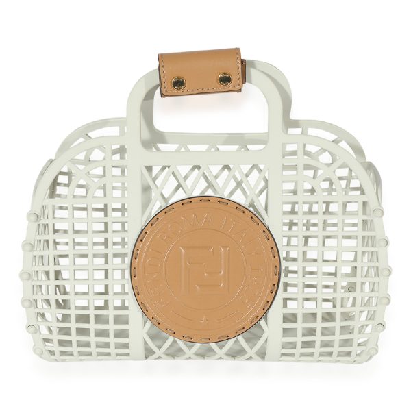 126535 fv Fendi White Recycled Plastic Small Basket Bag