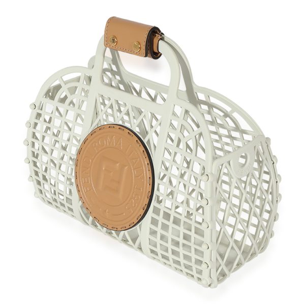 126535 sv Fendi White Recycled Plastic Small Basket Bag